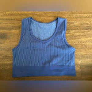 Dusty Blue aerie tank style sports bra